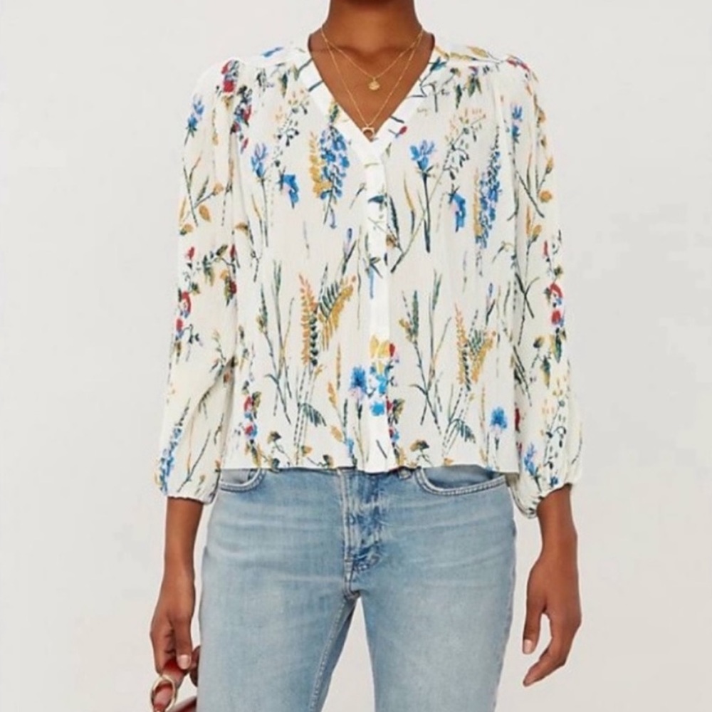 Maje Larcy Floral Crepe Blouse